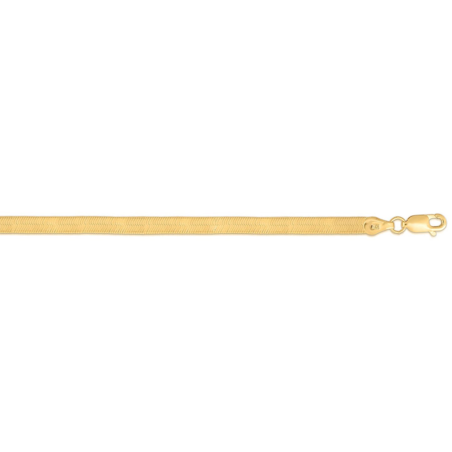 Sterling Silver Yellow Gold Plated Imperial Herringbone Chain (3.40 mm)