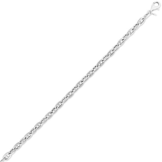 Sterling Silver Rhodium Plated Puffed Mariner Chain (5.90 mm)
