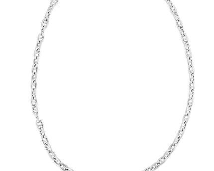 Sterling Silver Rhodium Plated Puffed Mariner Chain (5.90 mm)