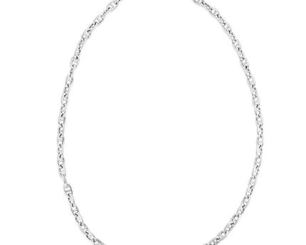 Sterling Silver Rhodium Plated Puffed Mariner Chain (5.90 mm)