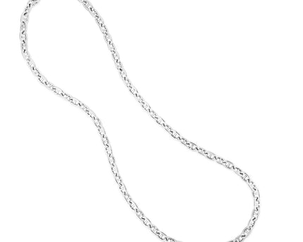Sterling Silver Rhodium Plated Puffed Mariner Chain (5.90 mm)