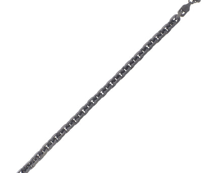 Sterling Silver Black Ruthenium Plated Oval Link Chain (5.60 mm)