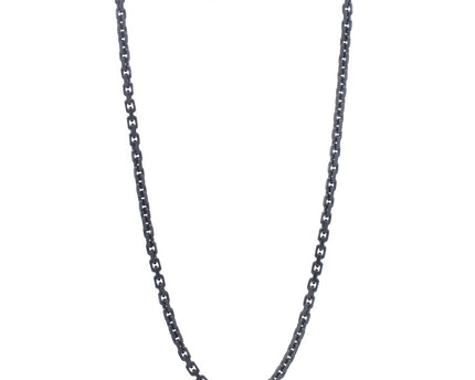 Sterling Silver Black Ruthenium Plated Oval Link Chain (5.60 mm)