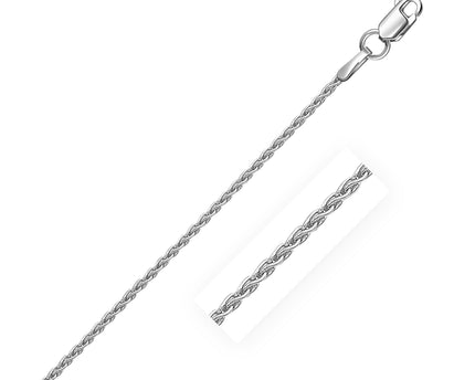 Sterling Silver Rhodium Plated Wheat Chain (1.30 mm)