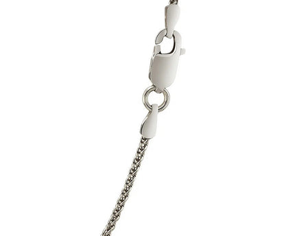 Sterling Silver Rhodium Plated Wheat Chain (1.30 mm)