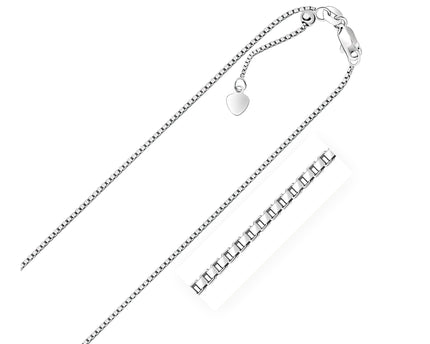 Sterling Silver 1.4mm Adjustable Box Chain (1.40 mm)