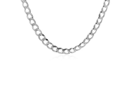Rhodium Plated Sterling Silver Curb Style Chain (4.70 mm)