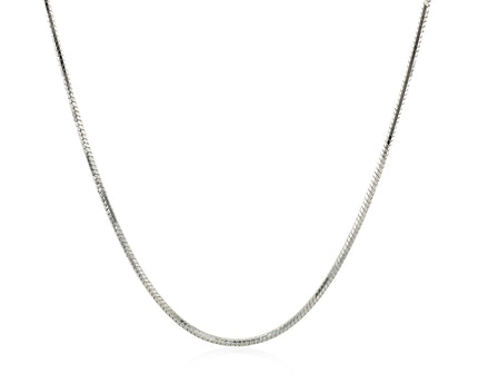 Sterling Silver Rhodium Plated Octagonal Snake Chain (1.10 mm)