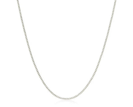 Sterling Silver Rhodium Plated Box Chain (0.70 mm)