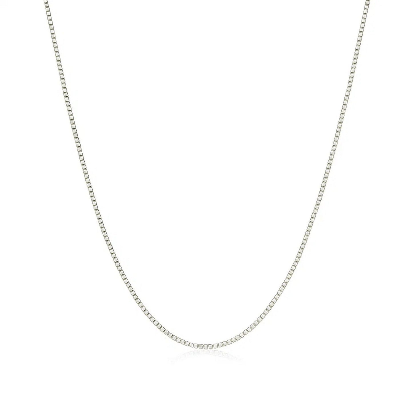 Sterling Silver Rhodium Plated Box Chain (0.70 mm)