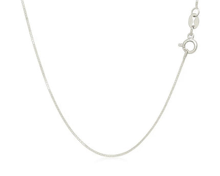 Sterling Silver Rhodium Plated Box Chain (0.70 mm)