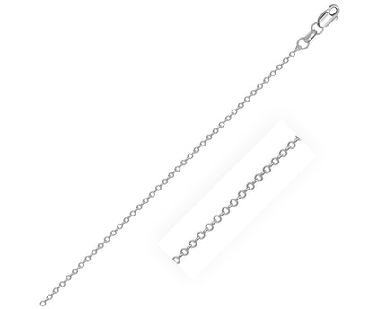 Sterling Silver Rhodium Plated Cable Chain (0.80 mm)