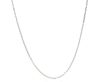 Sterling Silver Rhodium Plated Cable Chain (0.80 mm)