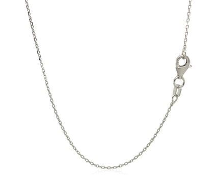 Sterling Silver Rhodium Plated Cable Chain (0.80 mm)