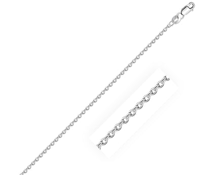 Sterling Silver Rhodium Plated Cable Chain (1.40 mm)