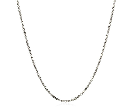 Sterling Silver Rhodium Plated Cable Chain (1.40 mm)