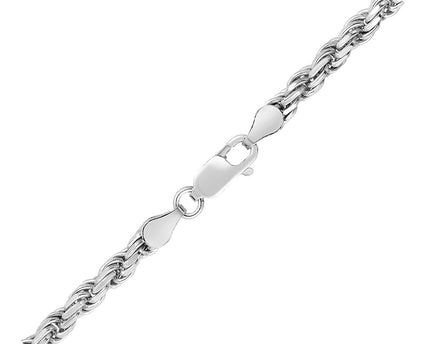 Sterling Silver Diamond Cut Rope Style Chain (3.60 mm)