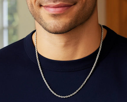Sterling Silver Diamond Cut Rope Style Chain (3.60 mm)