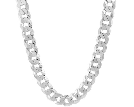 Rhodium Plated Sterling Silver Curb Style Chain (7.90 mm)
