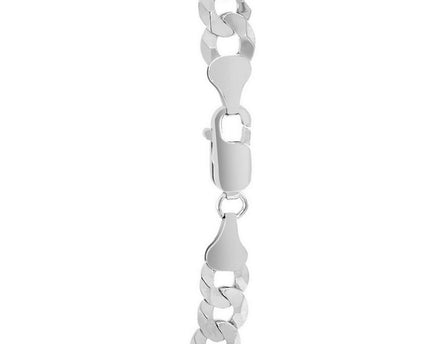 Rhodium Plated Sterling Silver Curb Style Chain (7.90 mm)