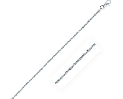 Rhodium Plated Sterling Silver Sparkle Style Chain (1.60 mm)