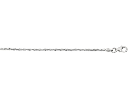 Rhodium Plated Sterling Silver Sparkle Style Chain (1.60 mm)