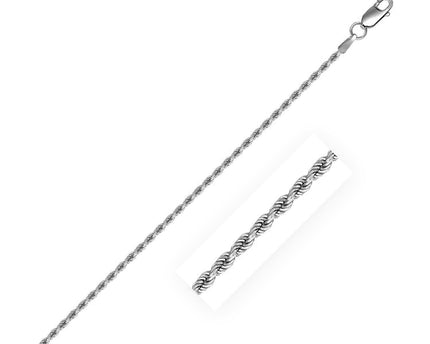 Sterling Silver 1.8mm Diamond Cut Rope Style Chain
