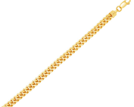 Sterling Silver Yellow Gold Plated Miami Cuban Chain (4.90 mm)
