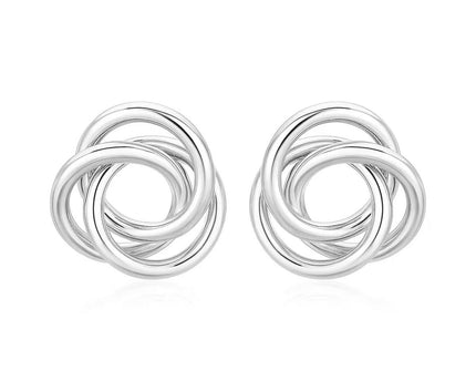 Polished Open Love Knot Earrings in Sterling Silver