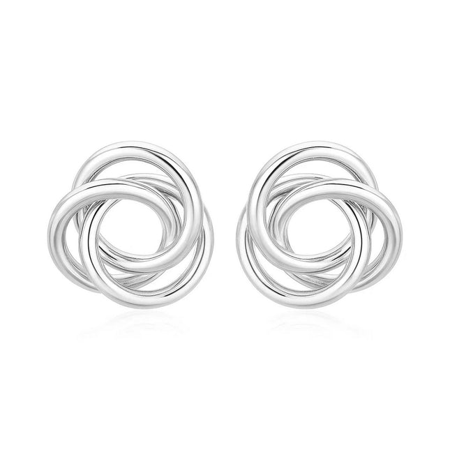 Polished Open Love Knot Earrings in Sterling Silver