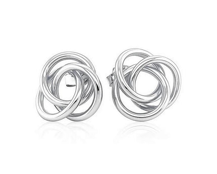Polished Open Love Knot Earrings in Sterling Silver