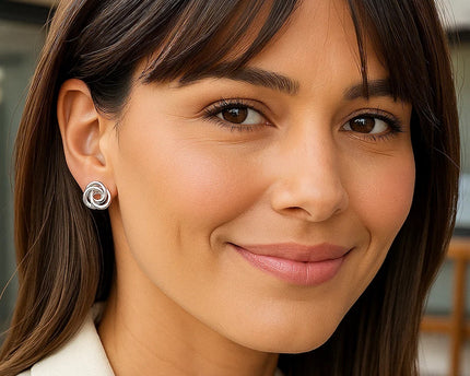 Polished Open Love Knot Earrings in Sterling Silver