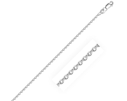 Sterling Silver Rhodium Plated Cable Chain (1.50 mm)