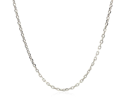 Sterling Silver Rhodium Plated Cable Chain (1.50 mm)