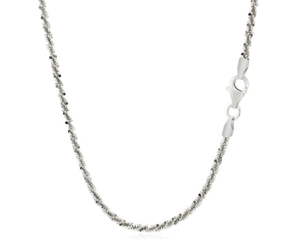Rhodium Plated 2.2mm Sterling Silver Sparkle Style Chain (2.20 mm)