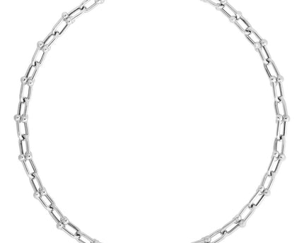Sterling Silver Rhodium Plated Jax Link Bead Chain (9.30 mm)
