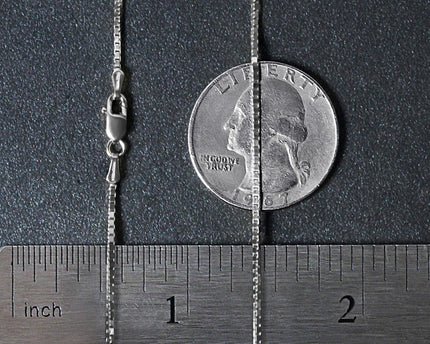 Sterling Silver Rhodium Plated Box Chain (1.10 mm)