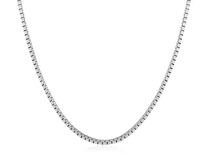 Sterling Silver Rhodium Plated Box Chain (1.10 mm)