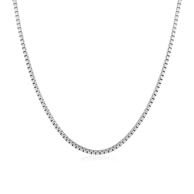 Sterling Silver Rhodium Plated Box Chain (1.10 mm)