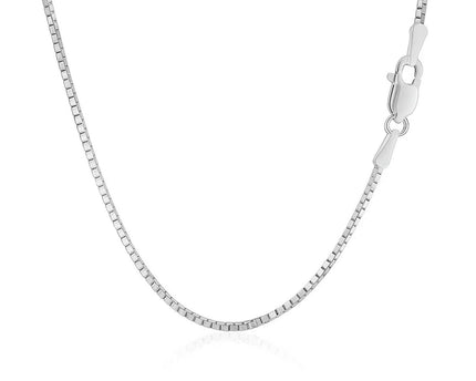 Sterling Silver Rhodium Plated Box Chain (1.10 mm)