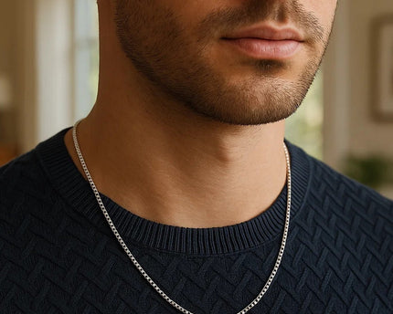 Sterling Silver Rhodium Plated Box Chain (1.10 mm)