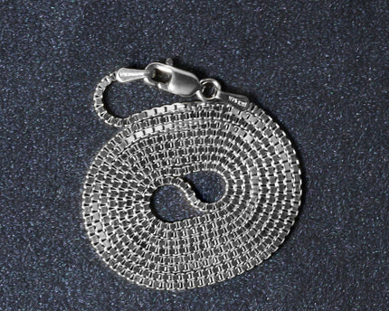 Sterling Silver Rhodium Plated Box Chain (1.10 mm)