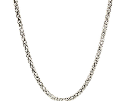 Rhodium Plated 2.5mm Sterling Silver Popcorn Style Chain (2.50 mm)