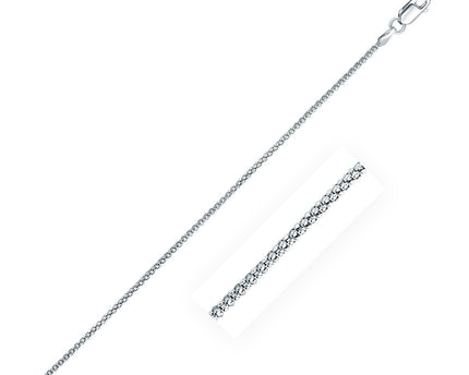 Rhodium Plated 1.8mm Sterling Silver Popcorn Style Chain (1.80 mm)