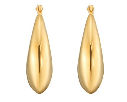 Sterling Silver Yellow Gold Plated Sculptural Crescent Hoop Earrings