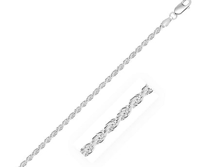 Sterling Silver Diamond Cut Rope Style Chain (2.90 mm)