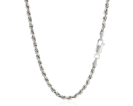 Sterling Silver Diamond Cut Rope Style Chain (2.90 mm)