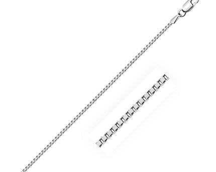 Sterling Silver Rhodium Plated Box Chain (1.30 mm)