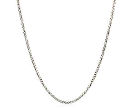 Sterling Silver Rhodium Plated Box Chain (1.30 mm)