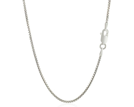 Sterling Silver Rhodium Plated Box Chain (1.30 mm)